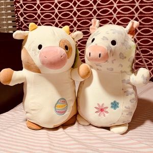 Squishmallow cow and pig 14”